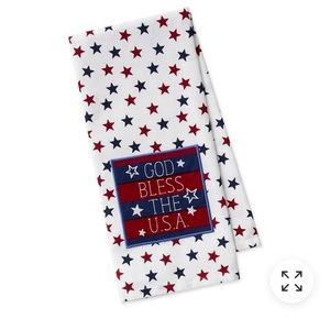 God Bless the USA Tea Towel Red White Blue